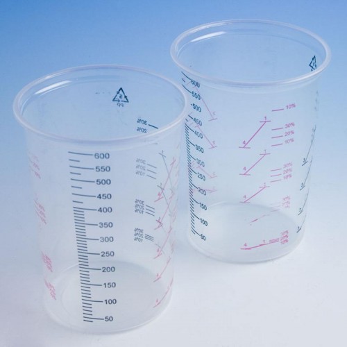 Calibrated 600cc Clear Poly Mixing Cups (Pack Of 50)-0