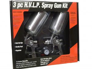 Two HVLP Gravity Spray Gun Kit with Regulator - 1.4mm and 1.7mm Fluid Tip-0