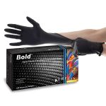 Aurelia Bold Black Nitrile Gloves Powder Free MEDIUM (5mil Thick) (Pkt 100)